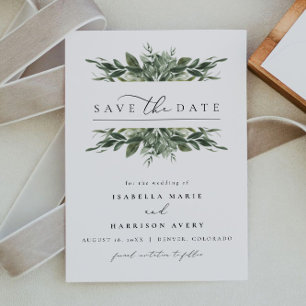 LANA Modern Bohemen Greenery Save the Date Kaart