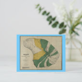 Lanai, 1878,  Hawaii Map Briefkaart (Staand voorkant)