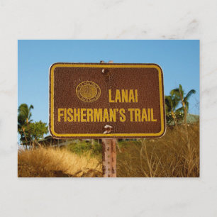 Lanai Fisherman Trail  Island Sign Briefkaart