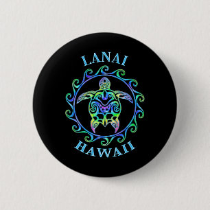 Lanai Hawaï vakantie Kleurrijke Schildpad Ronde Button 5,7 Cm