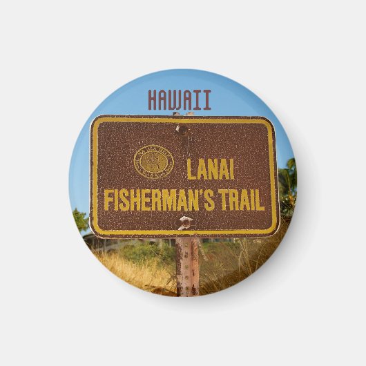 Lanai Hawaii Beach Trail Sign Magneet (Voorkant)