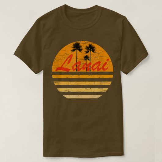 Lanai Hawaii  Retro70s Throwback Surf T-shirt (Design voorkant)