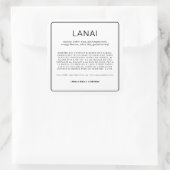 Lanai Matte Sticker Labels 3"x3" (Tas)