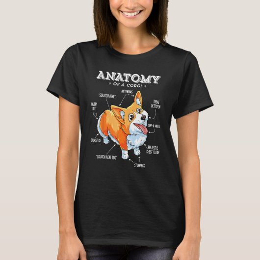 L'anatomie d'un Chien drôle de T-shirt Corgi (Devant)