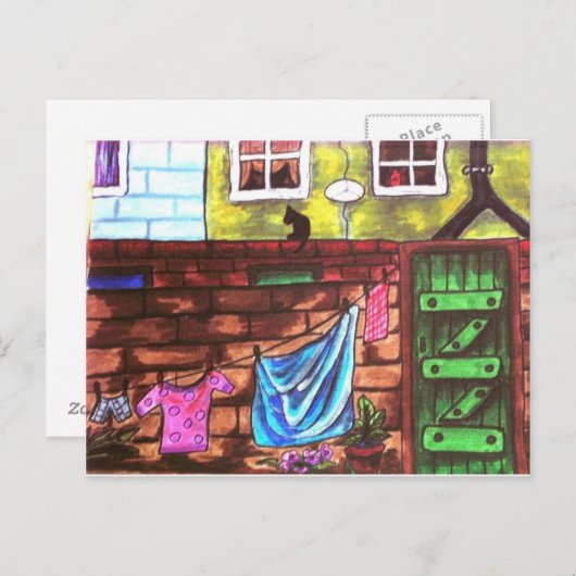 Lancashire Backyard Briefkaart (Voorkant / Achterkant)