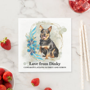 Lancashire Heeler bruiloft servet met honden Foto
