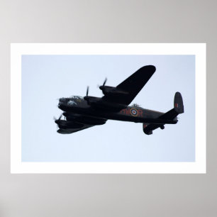 Lancaster Bomber in Flight . Poster