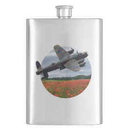 Lancaster Bomber over een papaverveld Flacon