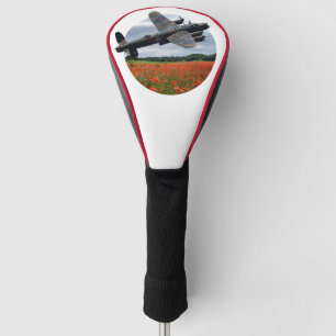 Lancaster Bomber over een papaverveld Golfheadcover