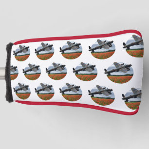 Lancaster Bomber over een papaverveld Golfheadcover