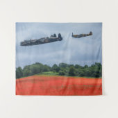 Lancaster Bomber over een papaverveld Wandkleed (Voorkant (horizontaal))