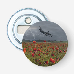 Lancaster Bomber over een paplepel Button Flesopener