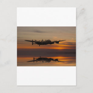 lancaster Bomber over het thuisstuk Briefkaart