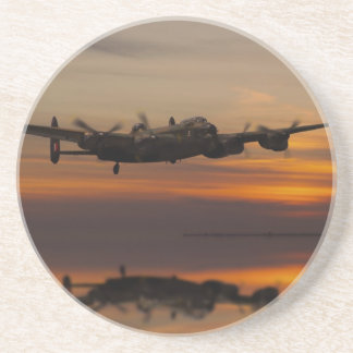 lancaster Bomber over het thuisstuk Zandsteen Onderzetter