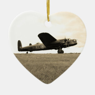 Lancaster Bomber Sepia Tone Keramisch Ornament