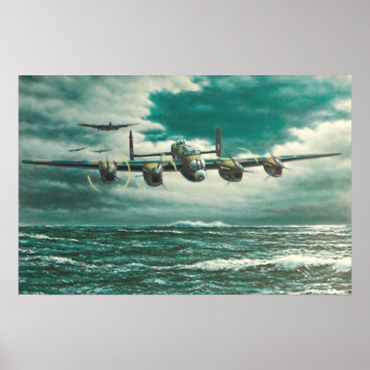 Lancaster Bombers over zee Poster (Voorkant)