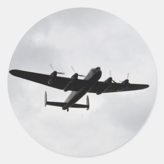 Lancaster Heavy Bomber Ronde Sticker (Voorkant)
