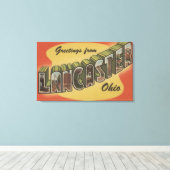 Lancaster, Ohio - Grote letterscènes Canvas Afdruk (Insitu (Houten vloer))