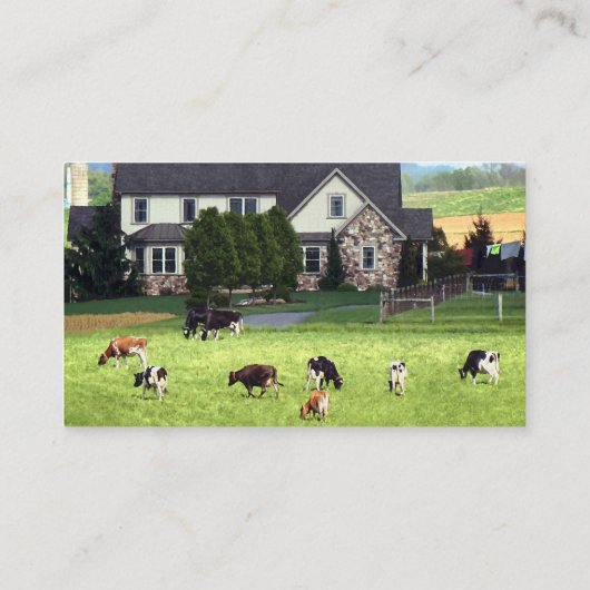 Lancaster PA - Familie Boerderij met Koeien in de Visitekaartje (Achterkant)