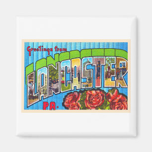 Lancaster Pennsylvania PA Large Letter Briefkaart Magneet