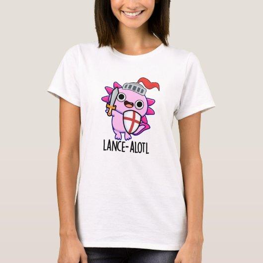 Lance-a-lotl Grappige Axolotl Knight Pun T-shirt (Voorkant)