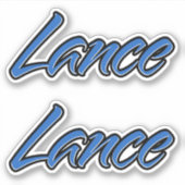 Lance Nom autocollant Stickerset bleu (Devant)