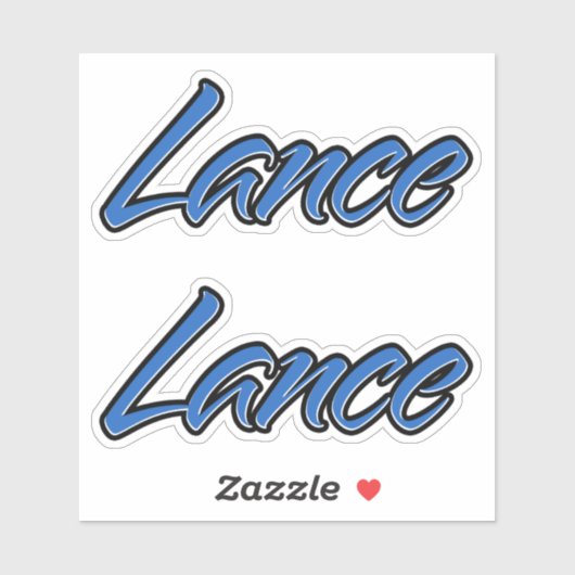 Lance Nom autocollant Stickerset bleu (Feuille)