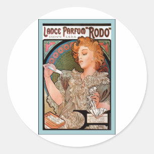 Lance Parfum ~ Rodo ~ Alphonse Mucha Ronde Sticker