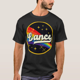 Lance regenboog in ruimte stijl t-shirt