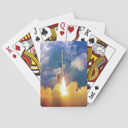 Lanceerstart NASA Scout-raket Speelkaarten (Achterkant)