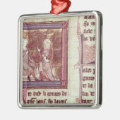 Lancelot en Guinevere zitten te praten Metalen Ornament (Links)