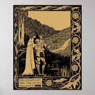 Lancelot en Hellawes door Aubrey Beardsley Poster
