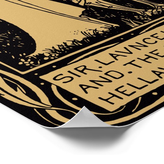 Lancelot en Hellawes van Aubrey Beardsley Poster (Hoek)