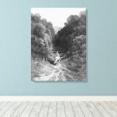 Lancelot nadert het kasteel in Astolat Canvas Afdruk (Insitu (Houten vloer))