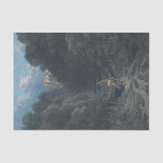 Lancelot nadert kasteel Astolat Tissuepapier (Voorkant)