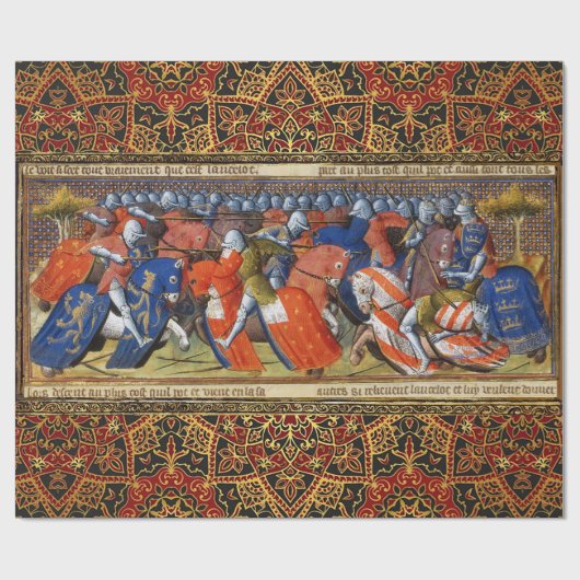 Lancelot van het meer in het toernooi van Camelot Cadeaupapier (Vlak)