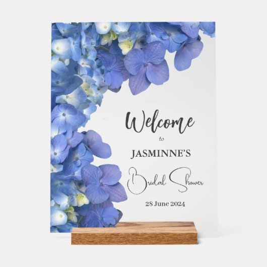Lancement de Baby Shower avec Hydrangeas Bleus (Recto)