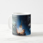 Lancement de fusée Space Oddity Tasse Starfield (Devant gauche)
