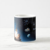 Lancement de fusée Space Oddity Tasse Starfield (Centre)