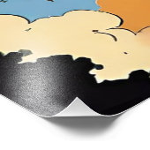 Lancement de la fusée spatiale rétro Glossy Poster (Coin)