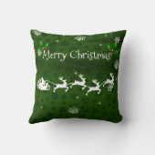Lancer Coussin de Père Noël Vert et Renne (Verso)