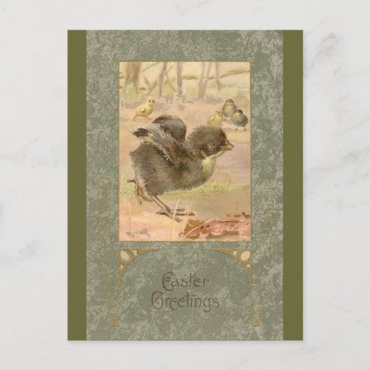 Lancer la carte Vintage de Pâques Chick (Devant)