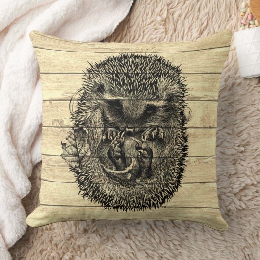 Lancer le coussin de bois flotté avec le hérisson  (Couverture)