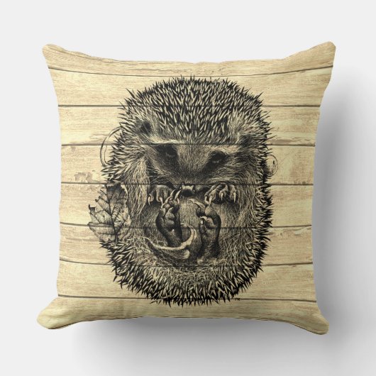 Lancer le coussin de bois flotté avec le hérisson  (Recto)