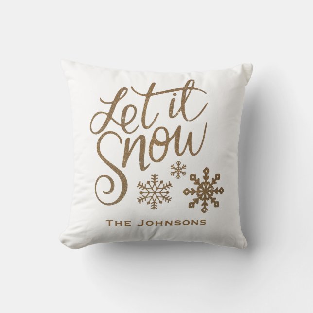 Lancer neige Coussin de décoration de Noël (Recto)