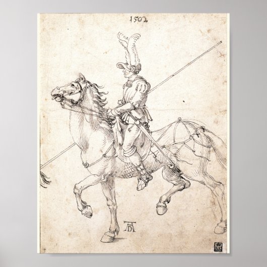 Lancer op Horseback van Albrecht Durer Poster (Voorkant)