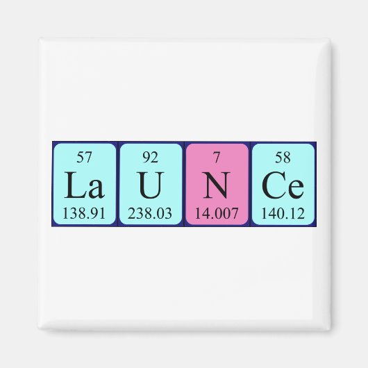 Lancer un aimant de nom de table périodique (Devant)