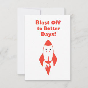 Lancering naar Beter Dagen! – Grappige Raket Aanmo Kaart