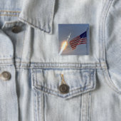 Lancering van Apollo 11 Vierkante Button 5,1 Cm (In situ)