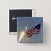 Lancering van Apollo 11 Vierkante Button 5,1 Cm (Voorkant /achterkant)